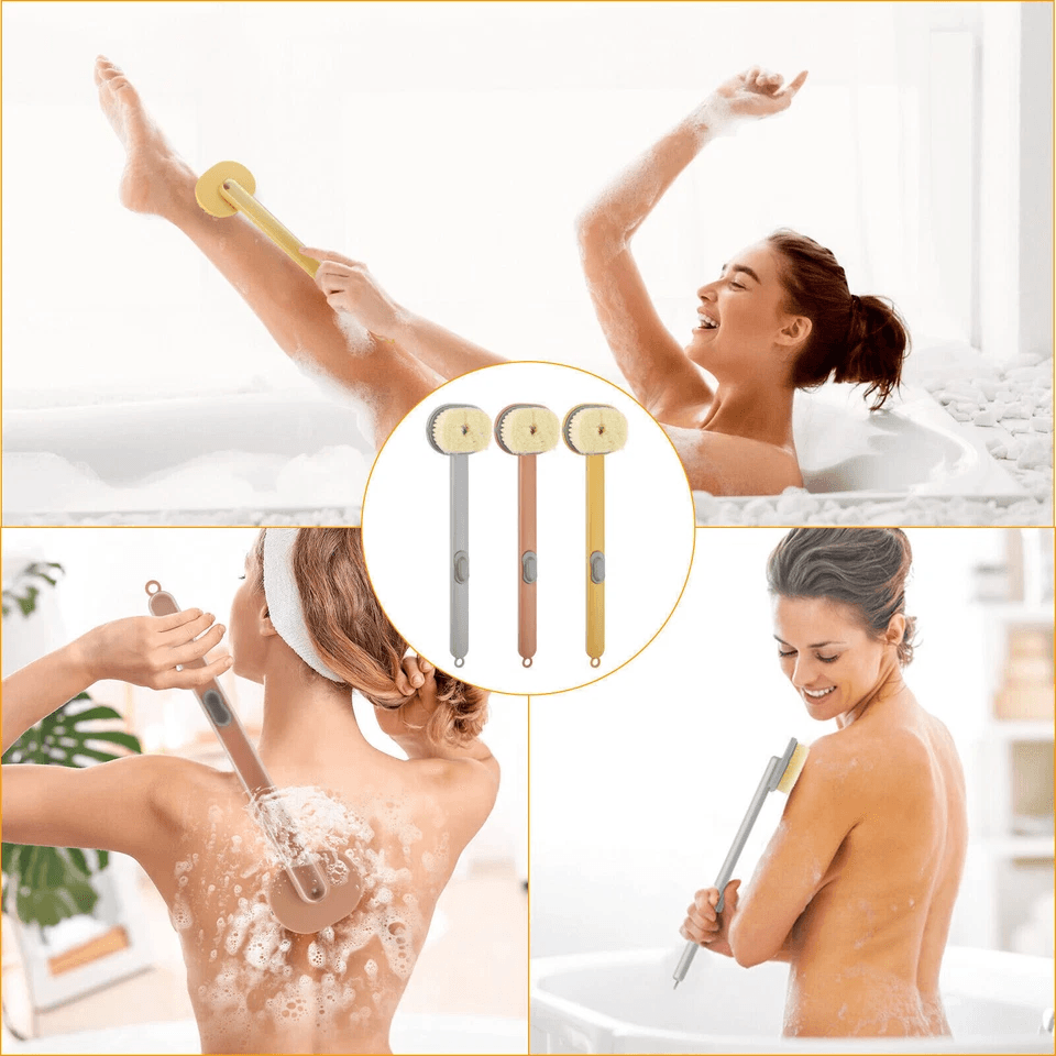 Long Handle Bath Brush With Soap Dispenser Back Scrubber And Exfoliating Body Shower Washer For Smo 5