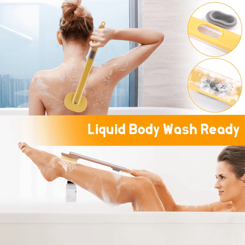 Long Handle Bath Brush With Soap Dispenser Back Scrubber And Exfoliating Body Shower Washer For Smo 3