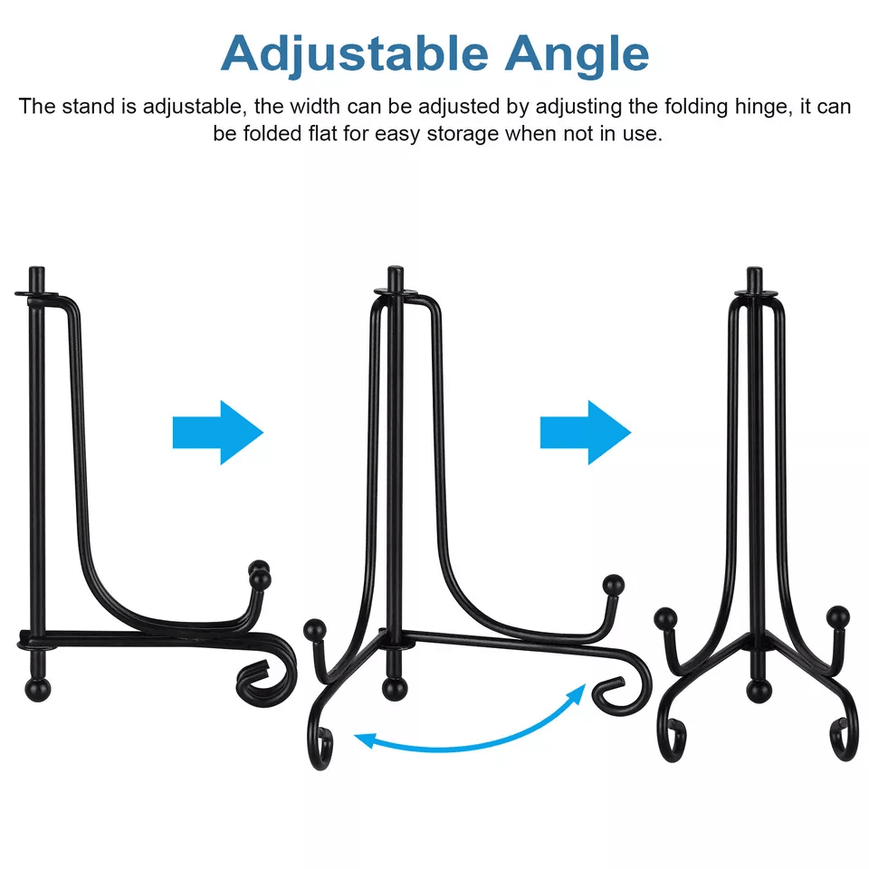 Adjustable Iron Easel Stand Plate Holders For Pictures Classic Metal Display Rack For Photo Frames  1