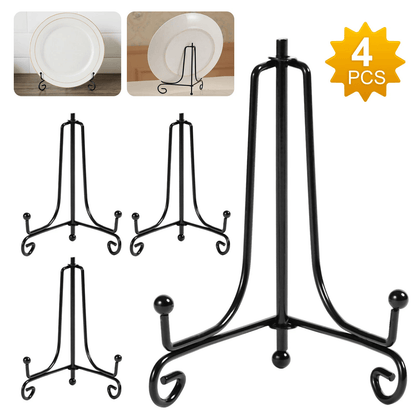 Adjustable Iron Easel Stand Plate Holders for Pictures, Classic Metal Display Rack for Photo Frames, Books, and Artworks