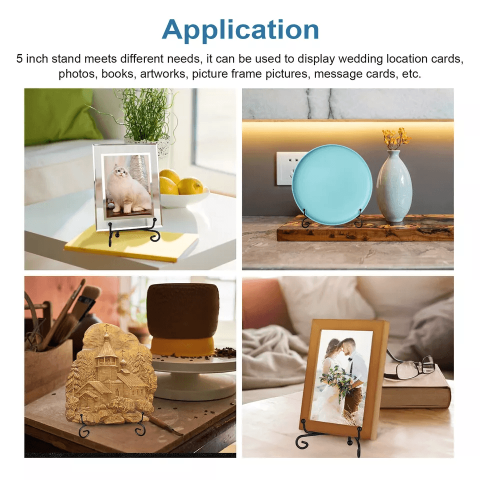 Adjustable Iron Easel Stand Plate Holders For Pictures Classic Metal Display Rack For Photo Frames  4