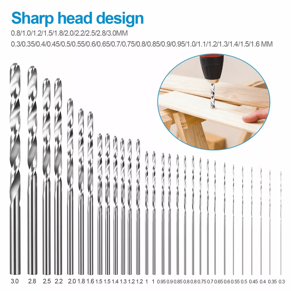 Mini Micro Hand Drill Bits Set With Manual Pin Vise For DIY Craft Wood Jewelry 2