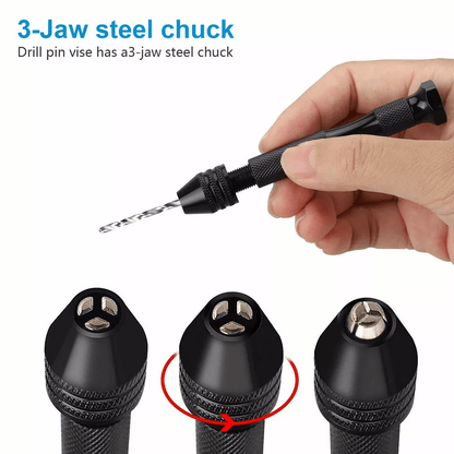 Mini Micro Hand Drill Bits Set With Manual Pin Vise For DIY Craft Wood Jewelry 1