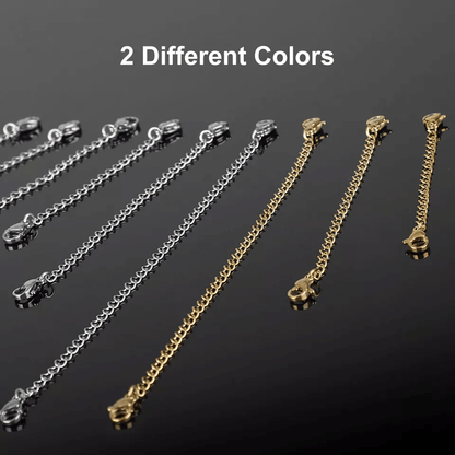 Stainless Steel Jewelry Extender Chains Necklace Bracelet Safety Lock With Lobster Clasps 2