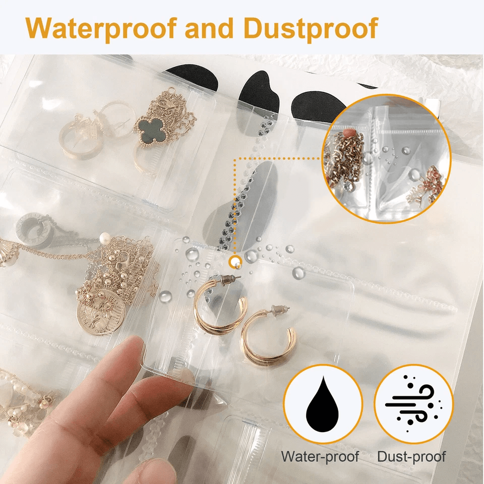 Jewelry Organizer Book With Clear Seal Bags Reclosable Storage Binder For Earrings Rings  Accessori 3