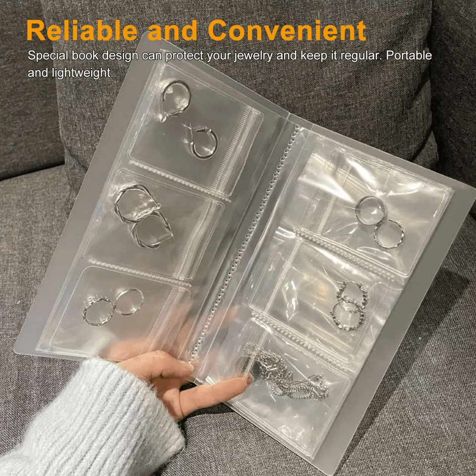 Jewelry Organizer Book With Clear Seal Bags Reclosable Storage Binder For Earrings Rings  Accessori 2