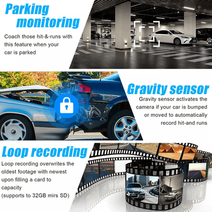 3 Lens Car DVR Dash Cam 1080P Front Inside Rear Camera Video Recorder With GSensor Night Vision And