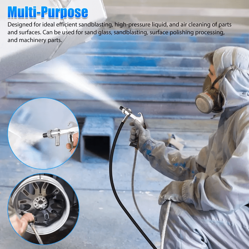 Professional Sand Blaster Air Kit Abrasive Gun With 4 Ceramic Nozzles 2