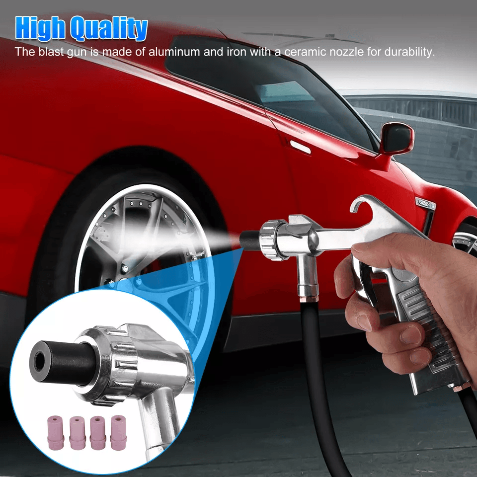 Professional Sand Blaster Air Kit Abrasive Gun With 4 Ceramic Nozzles 1