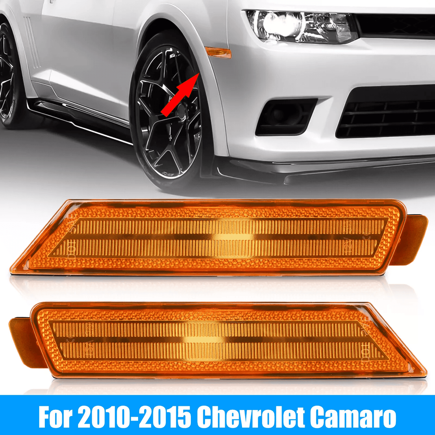 LED Amber Lens Front Side Marker Lights Reflectors