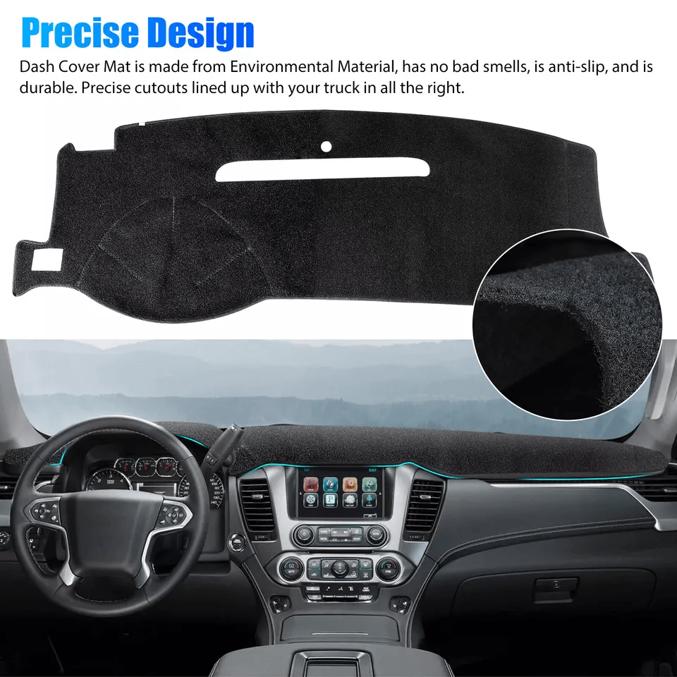 Black Dash Cover Mat Dashboard Sun Protector AntiUV Pad 2