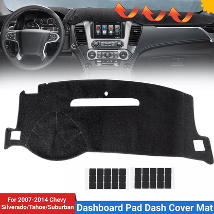 Black Dash Cover Mat, Dashboard Sun Protector Anti-UV Pad