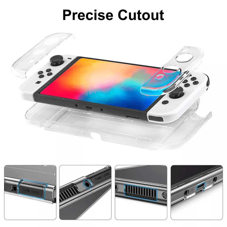 For Nintendo Switch OLED Carrying Case With Hard Shell Cover  Tempered Glass Screen Protector 4