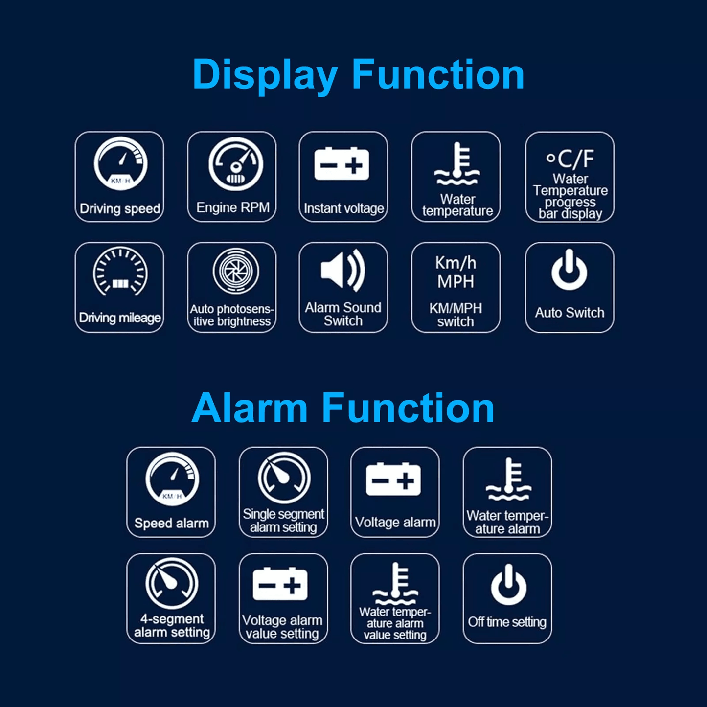 Car Head Up Display Digital Gauge With GPS Speedometer OBD2 Warning Alarm Meter 2