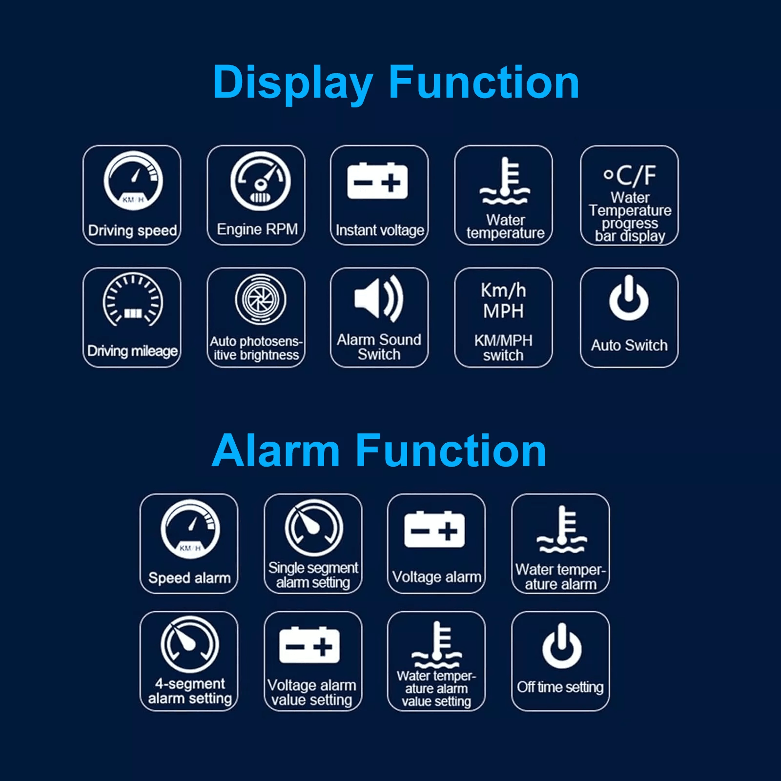 Car Head Up Display Digital Gauge With GPS Speedometer OBD2 Warning Alarm Meter 2