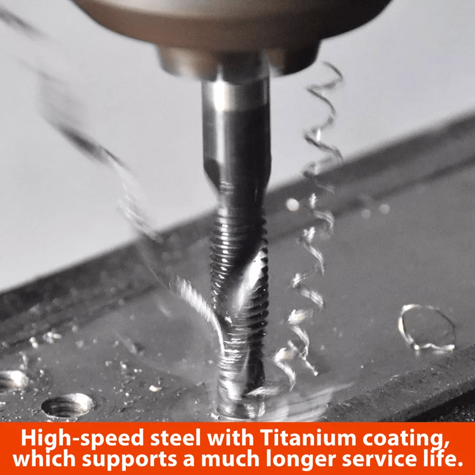 HSS Hex Shank Screw Thread Tap Drill Bit Combination Set M3M10 Titanium Coated For Metalworking 5