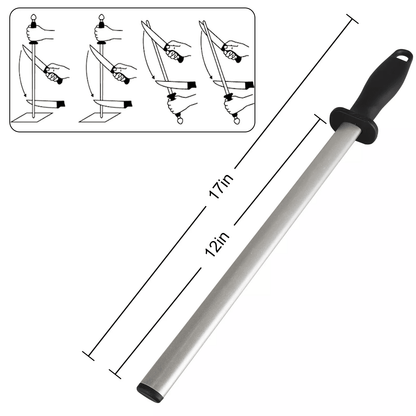 Diamond Knife Sharpener Steel Honing Rod For Kitchen Home  Hunting Blades 9