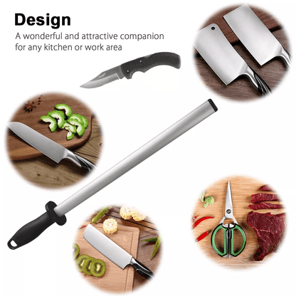 Diamond Knife Sharpener Steel Honing Rod For Kitchen Home  Hunting Blades 5