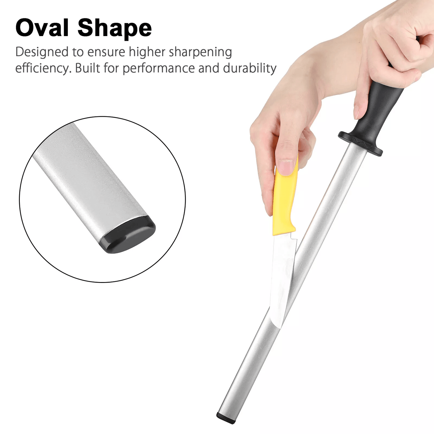 Diamond Knife Sharpener Steel Honing Rod For Kitchen Home  Hunting Blades 3