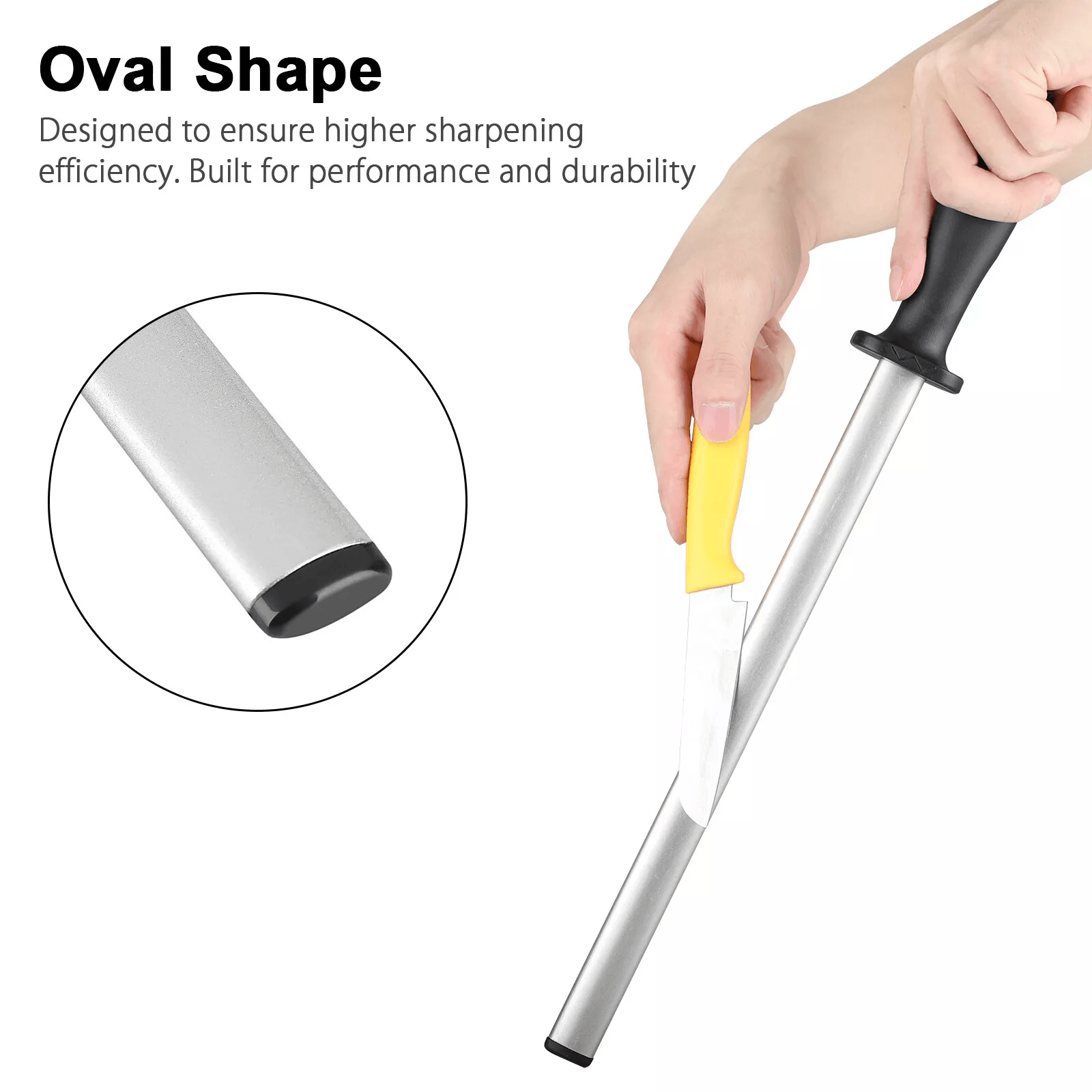 Diamond Knife Sharpener Steel Honing Rod For Kitchen Home  Hunting Blades 3