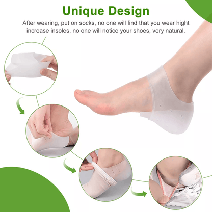 6CM Concealed Footbed Enhancers Invisible Height Increase Silicone Insoles Pad For Men And Women 6