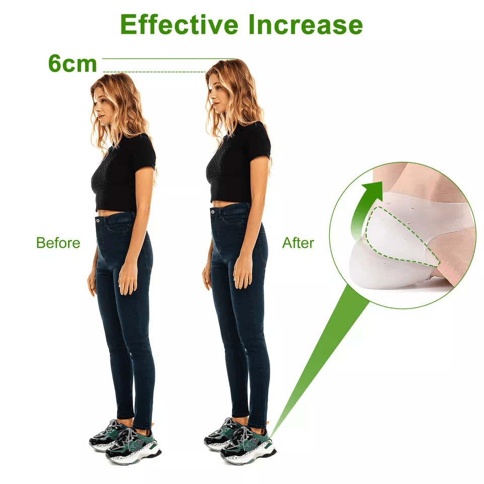 6CM Concealed Footbed Enhancers Invisible Height Increase Silicone Insoles Pad For Men And Women 1