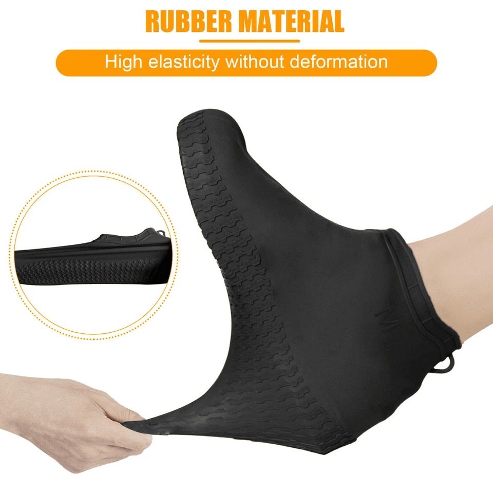 Reusable AntiSlip Rubber Shoe Covers Waterproof Snow Boot Protector For Rainy Days And Outdoor Trav 1