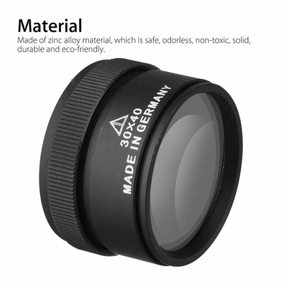 40X Magnifying Glass Portable Zinc Alloy Magnifier Lens For Jewelers Coins Stamps And Antiques 2
