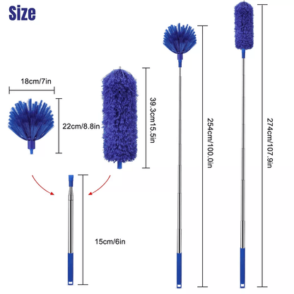 Microfiber  Cobweb Duster Cleaning Brush Kit With Extension Pole Ceiling Fan Cleaner For High Reach 4