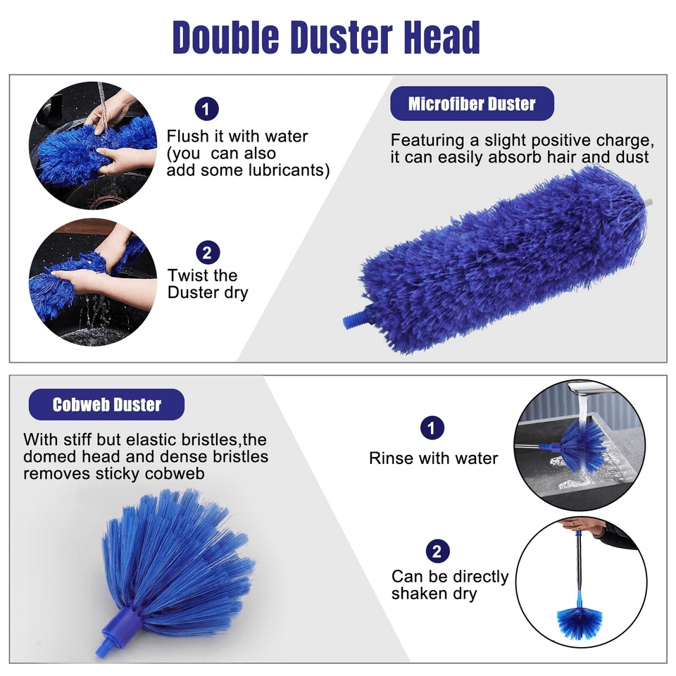 Microfiber  Cobweb Duster Cleaning Brush Kit With Extension Pole Ceiling Fan Cleaner For High Reach 2