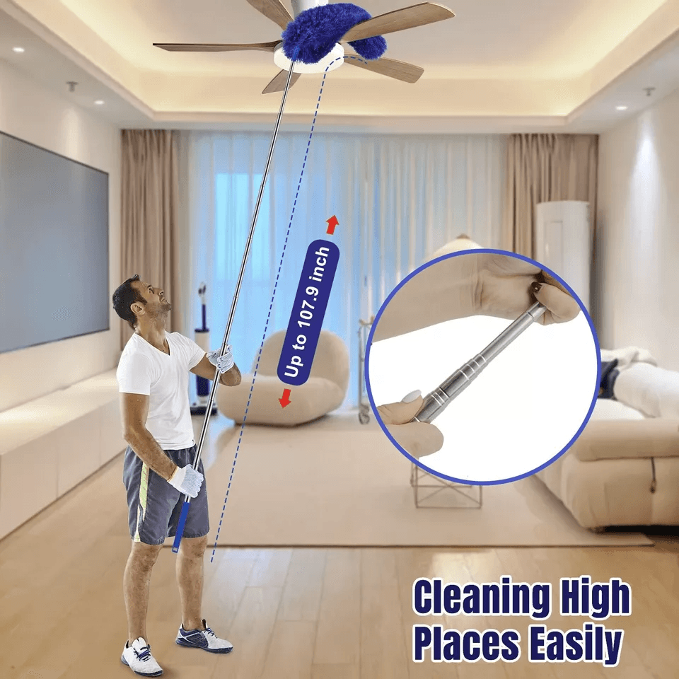 Microfiber  Cobweb Duster Cleaning Brush Kit With Extension Pole Ceiling Fan Cleaner For High Reach 1