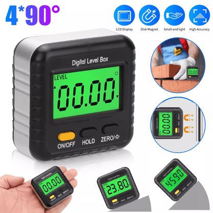 Digital Angle Finder Gauge Protractor, LCD Inclinometer Level Box Magnetic Tool