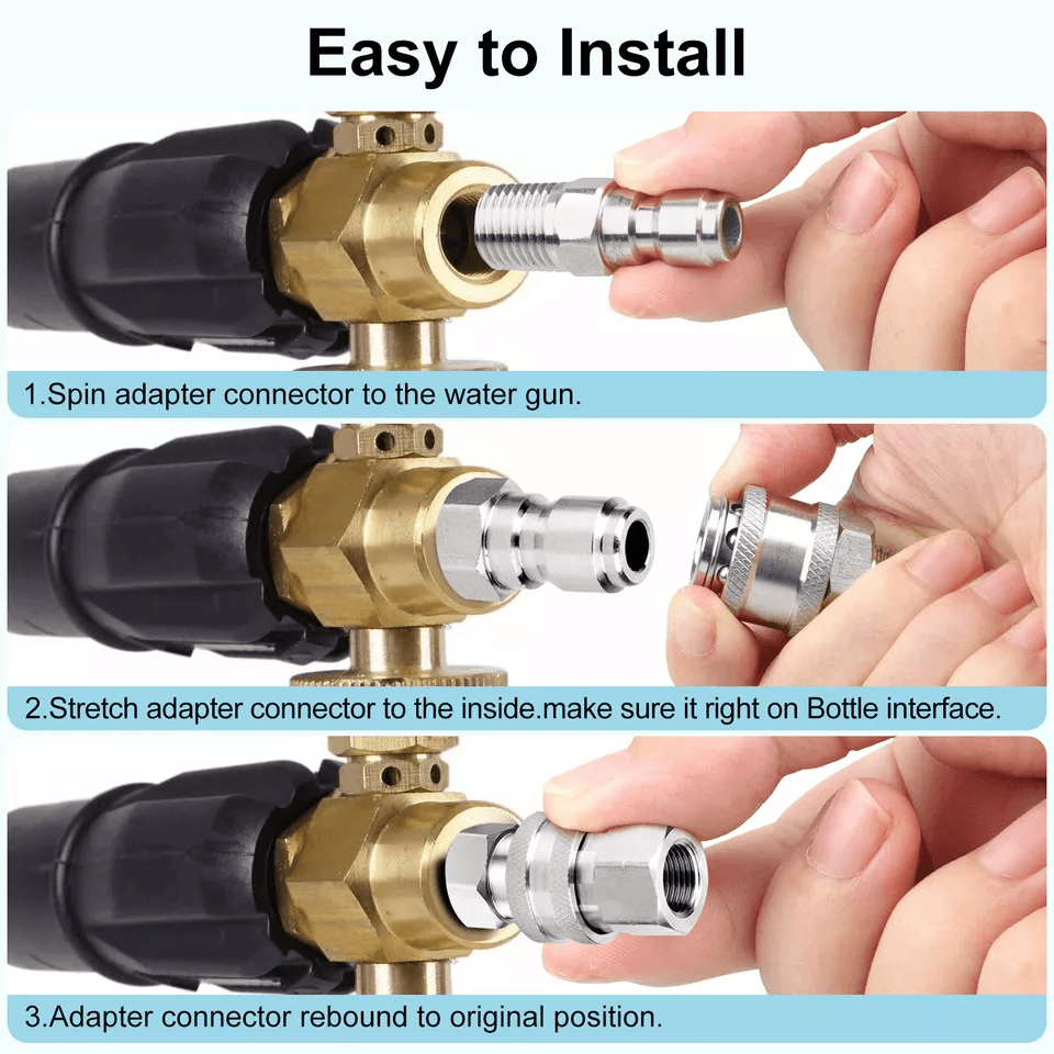 4Pcs NPT Stainless Steel Quick Connect Fitting Pressure Washer Adapter Set 5000 PSI LeakProof Coupl 3