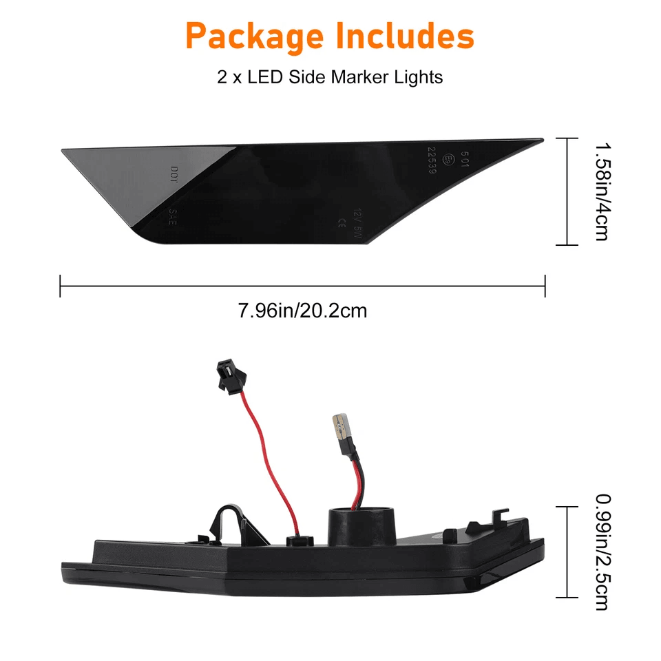 Smoked LED Side Marker DRL Lamps For Honda Civic Signal Light Upgrade 0