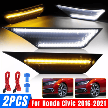 Smoked LED Side Marker DRL Lamps for Honda Civic, Signal Light Upgrade