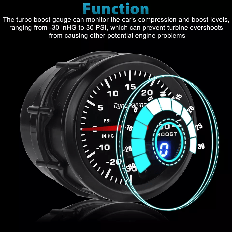 Color LED Pointer Turbo Boost Gauge Universal Car Digital Pressure Meter For Accurate Turbo Monitor 2