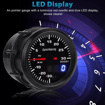 Color LED Pointer Turbo Boost Gauge Universal Car Digital Pressure Meter For Accurate Turbo Monitor 1