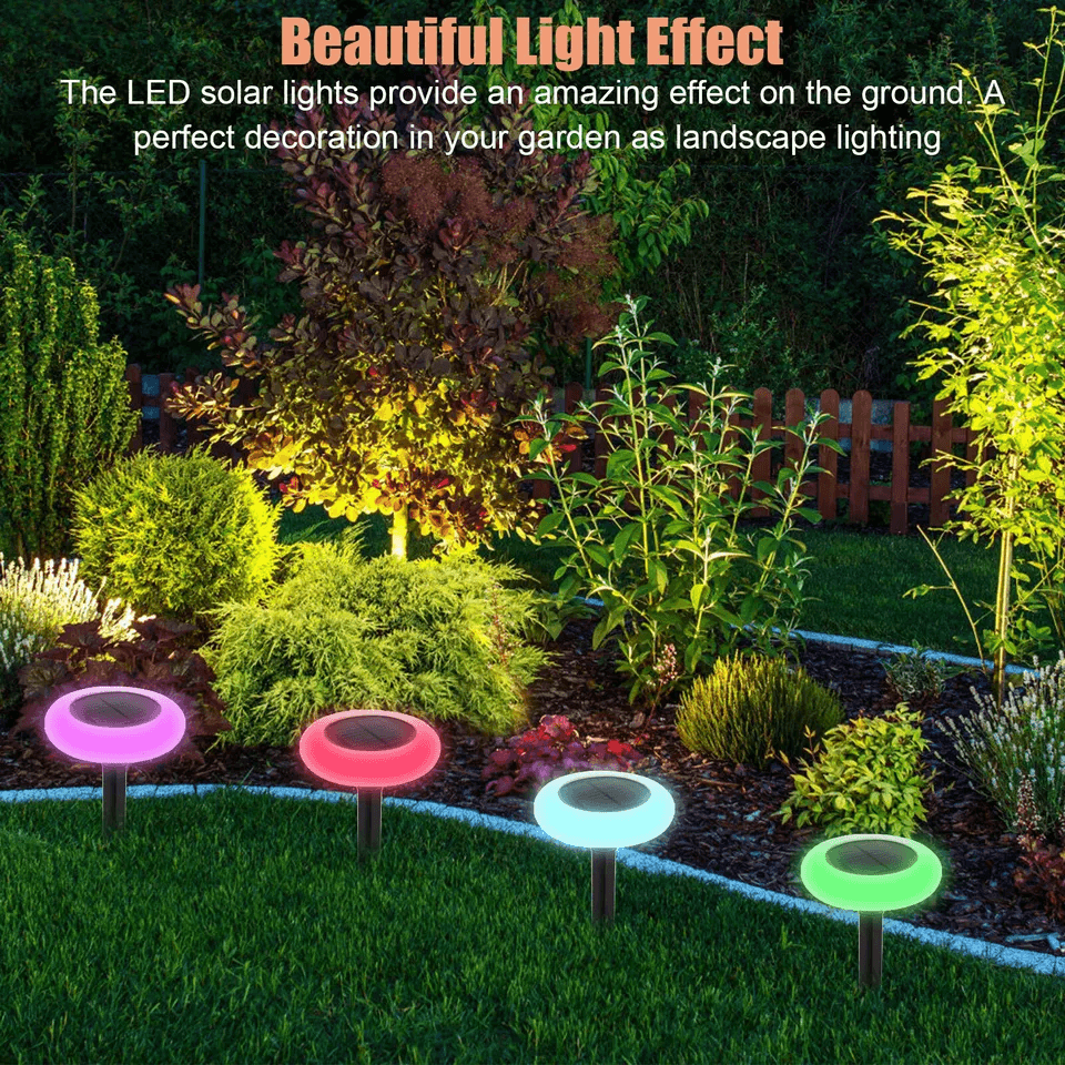 2Pcs Outdoor Solar Pathway Light 7 Color Landscape Lamp For Yard Waterproof LED Garden Lights For C 5