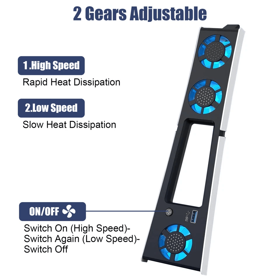 Cooling Fan Cooler External Accessories For PS5 Slim Console With USB  LED 2