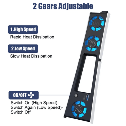 Cooling Fan Cooler External Accessories For PS5 Slim Console With USB  LED 2