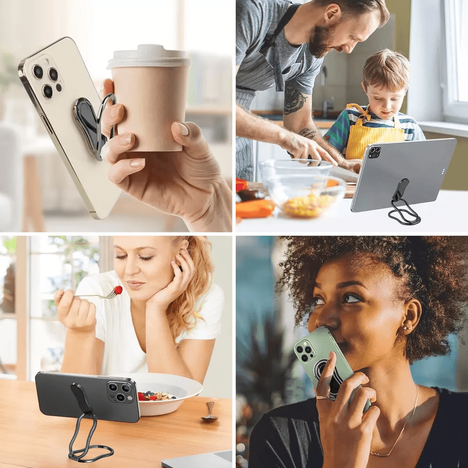 Rotating Finger Ring Holder Folding Stand And Back Grip For Smartphones Compatible Adjustable Kicks