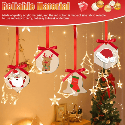 Clear Acrylic Christmas Ornaments Blanks For DIY Holiday Tree Hanging Decor 2