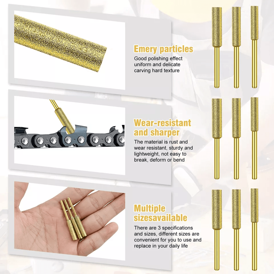 Chainsaw Sharpener Burr Grinding Stone File Set For Rotary Tool Power Drill Accessories For Chain S 2