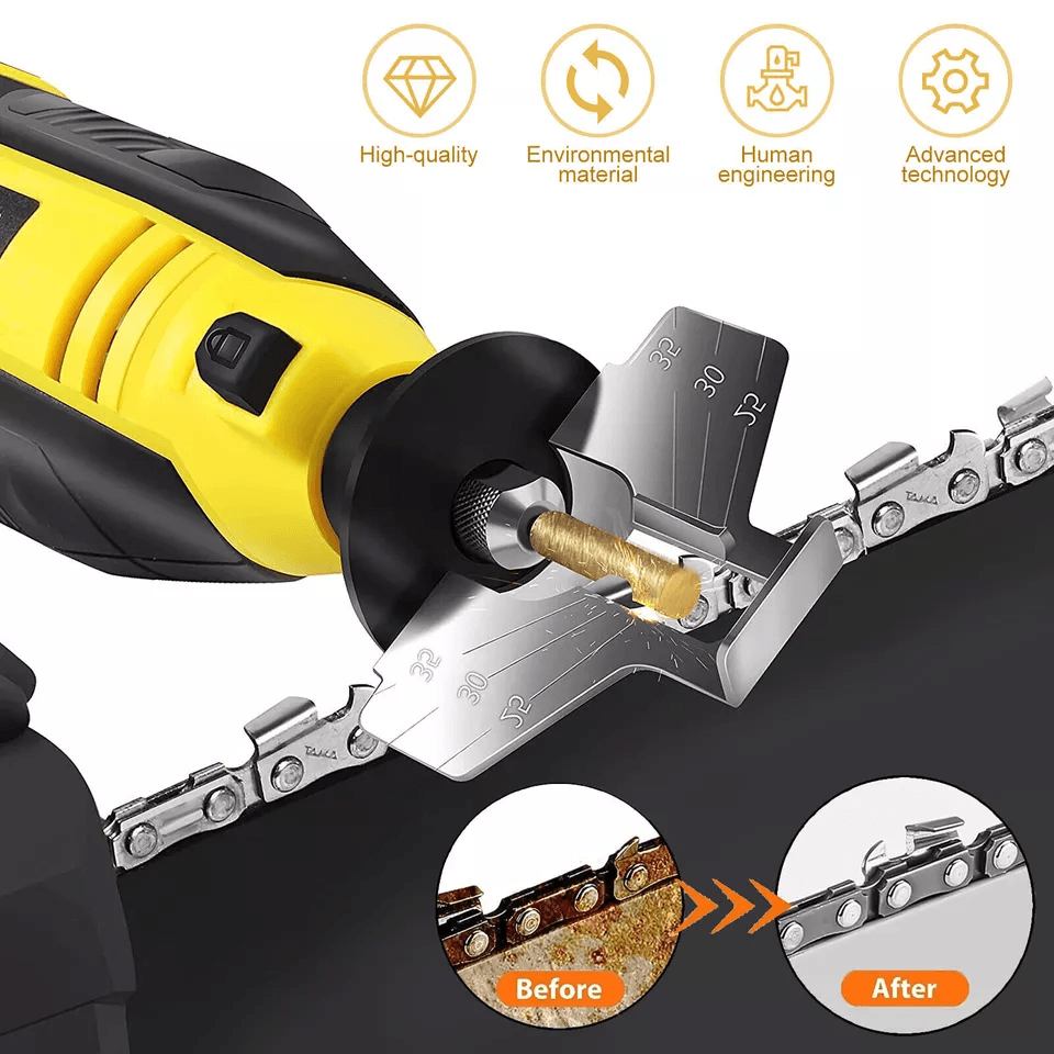 Chainsaw Sharpener Burr Grinding Stone File Set for Rotary Tool, Power Drill Accessories for Chain Saw Blade Sharpening