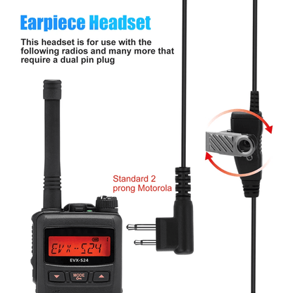 PTT Mic Swivel Earpiece For Motorola CLS1110 Walkie Talkie Headset With 180 Rotation  Large Speaker