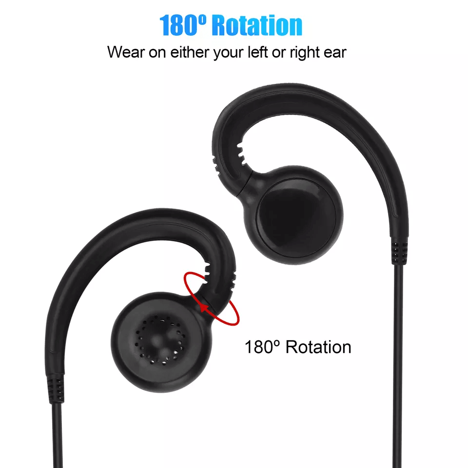 PTT Mic Swivel Earpiece For Motorola CLS1110 Walkie Talkie Headset With 180 Rotation  Large Speaker