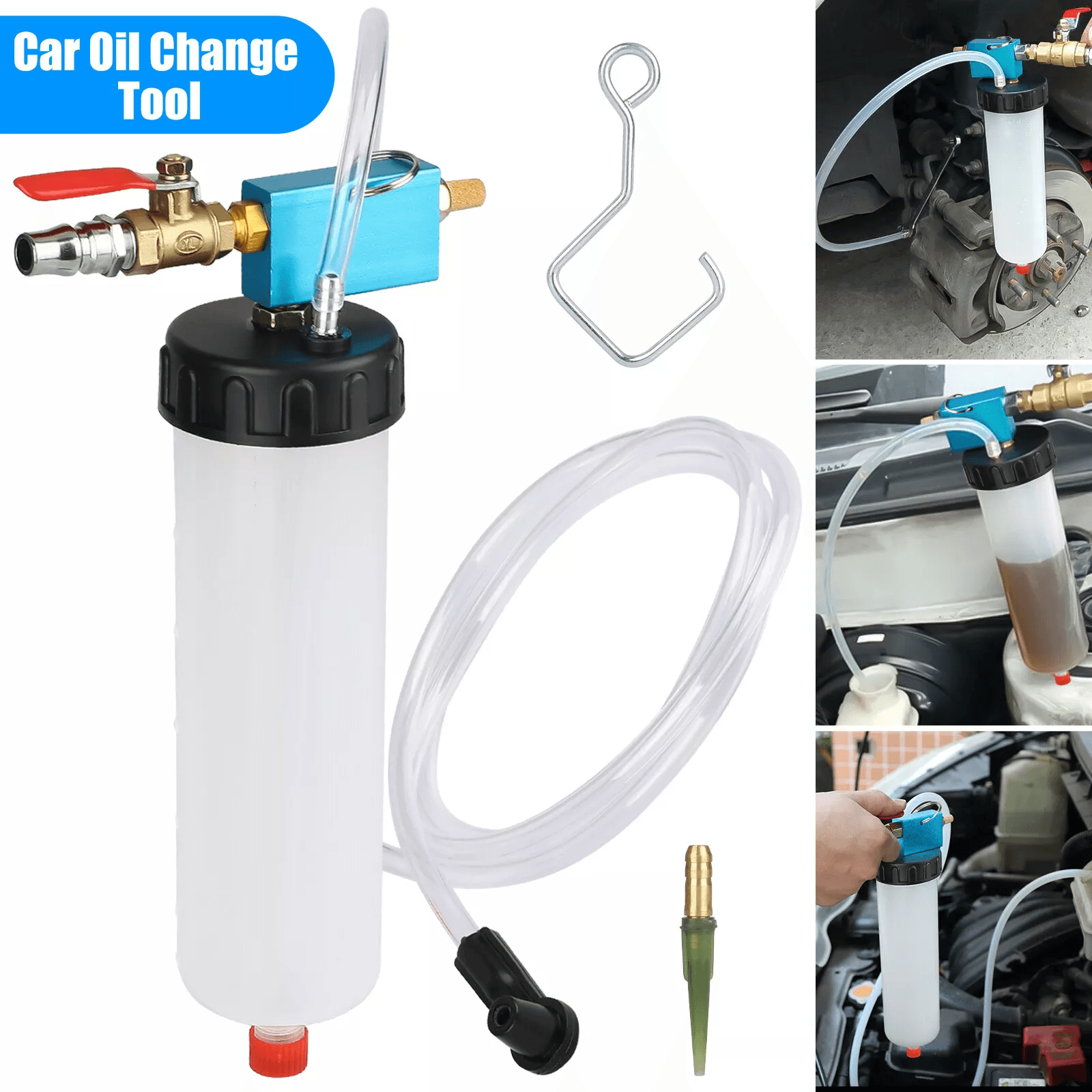 Car Vehicle Vacuum Brake Bleeder Tank Fluid Oil Change Pump Tool Kit, Pneumatic Extractor for Hydraulic Clutch System