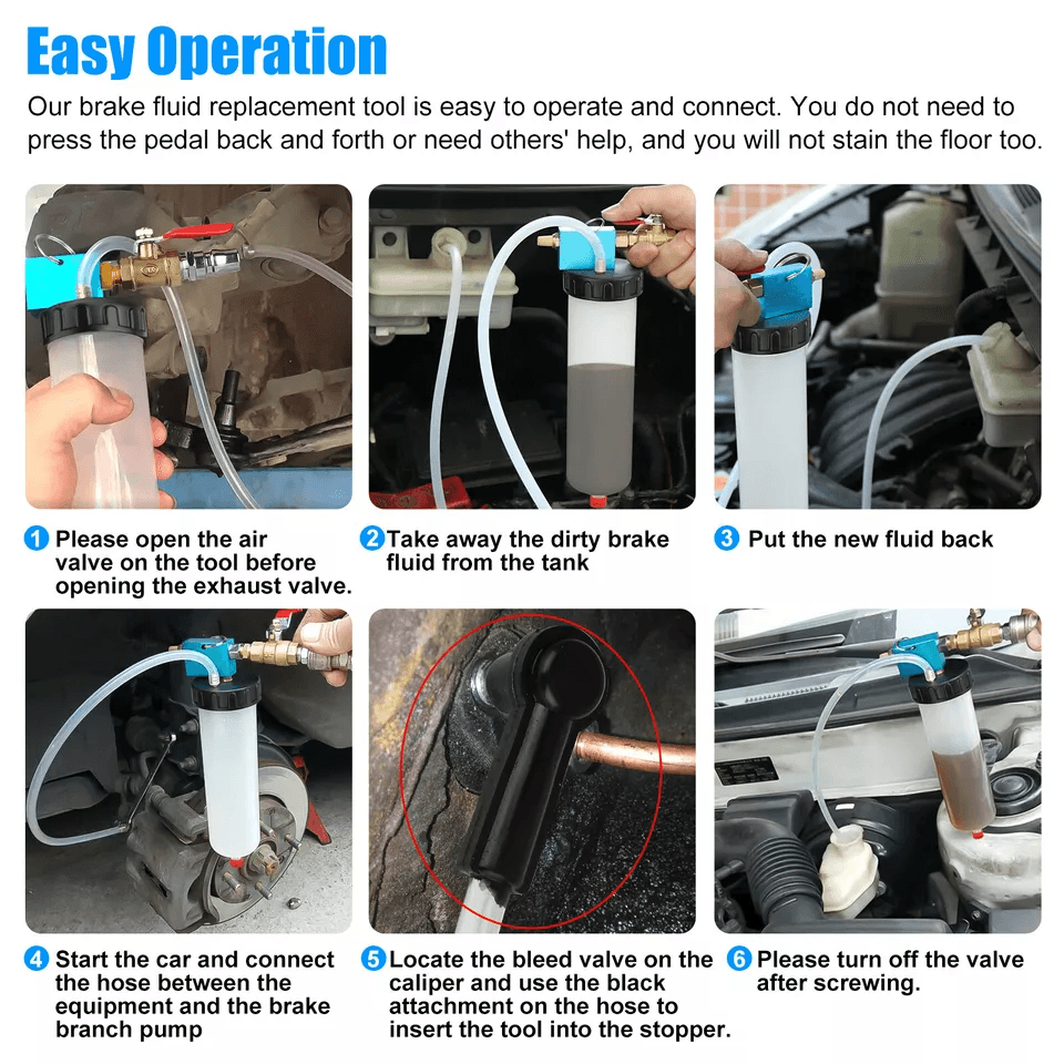 Car Vehicle Vacuum Brake Bleeder Tank Fluid Oil Change Pump Tool Kit Pneumatic Extractor For Hydrau 5