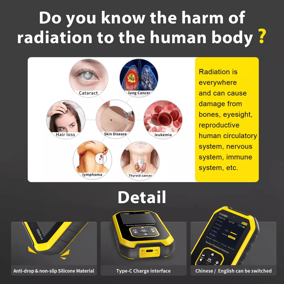 Nuclear Radiation Detector GM Geiger Counter Tube XRay Beta Gamma Dosimeter Monitor With LCD Displa 1