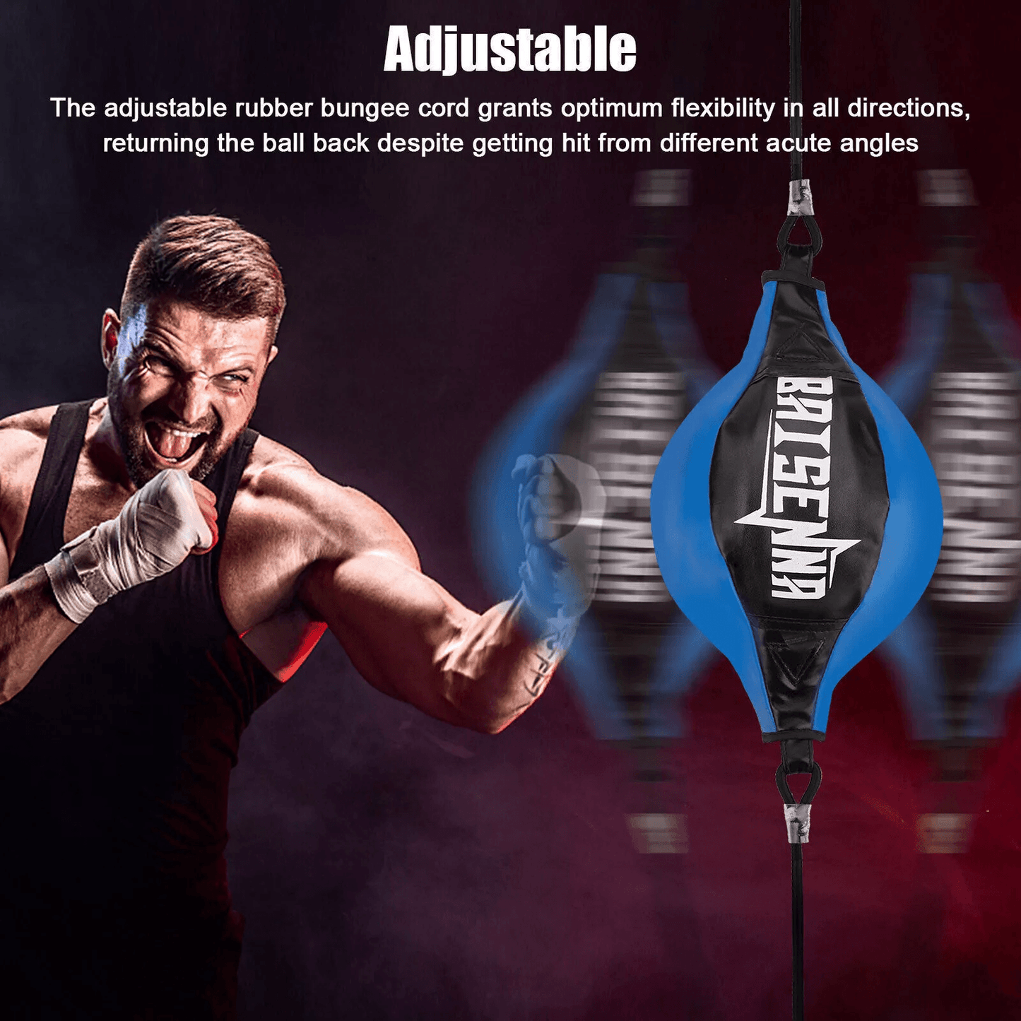 Double End Speed Ball Boxing, Adjustable Punching Floor to Ceiling Rope for MMA and Precision Training